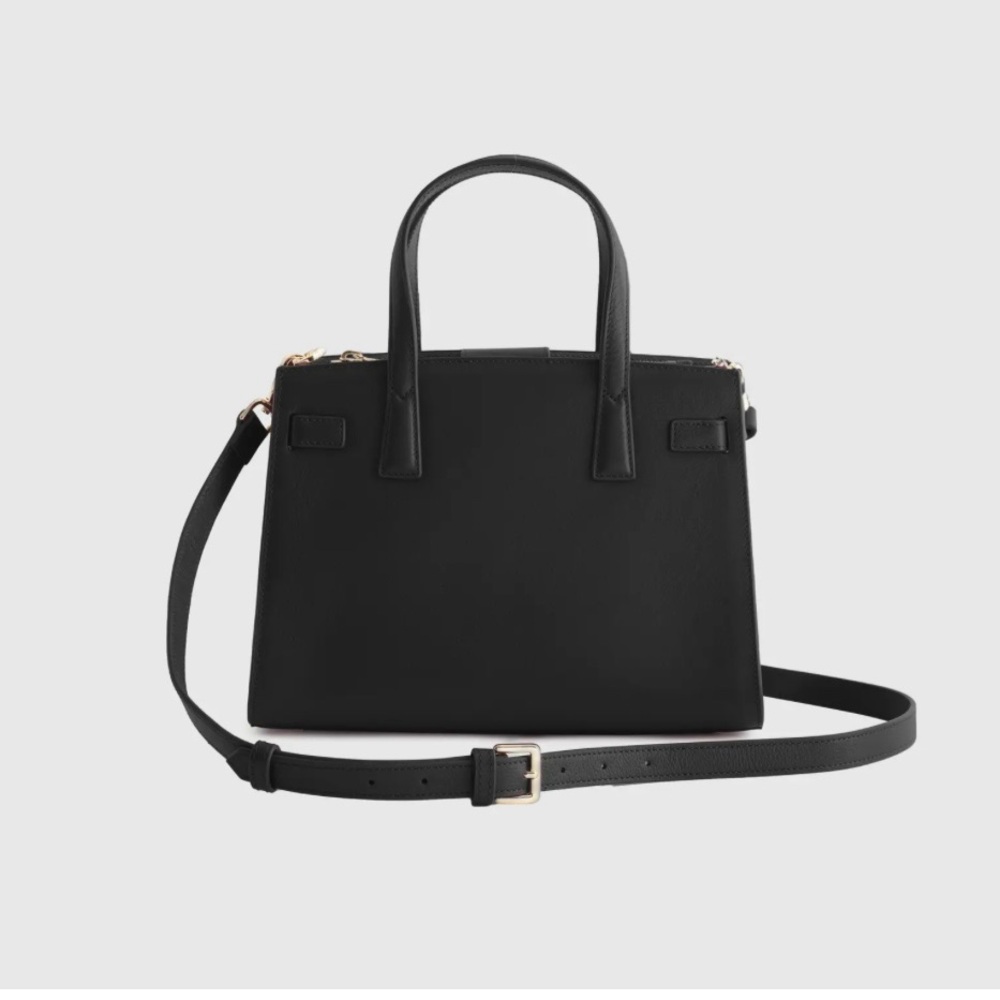 NWOT Quince Italian Small Triple Compartment Satchel